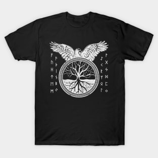 Tree of life  -Yggdrasil and  Runes alphabet T-Shirt